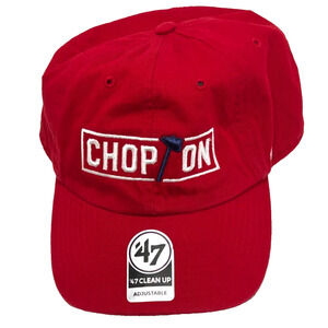 Atlanta Braves Baseball Cap Chop On Red '47 Brand Clean Up Adjustable Strapback